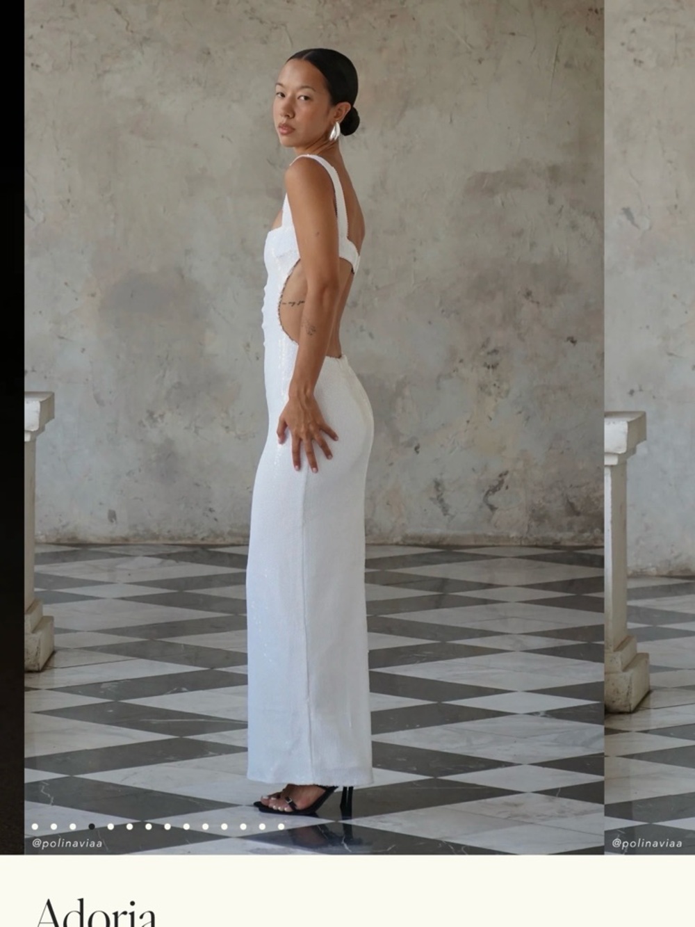 Meshki Adoria White Backless Cutout Maxi Dress